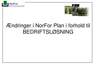 Ændringer i NorFor Plan i forhold til BEDRIFTSLØSNING