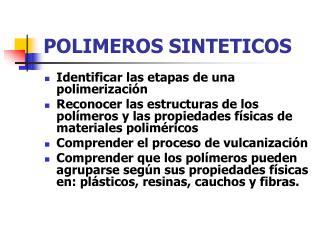 POLIMEROS SINTETICOS
