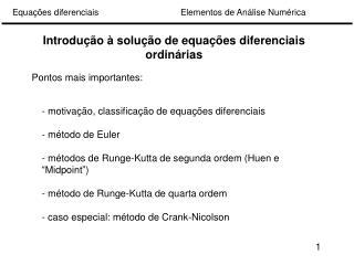 Introdução à solução de equações diferenciais ordinárias