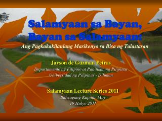 Salamyaan sa Bayan, Bayan sa Salamyaan: Ang Pagkakakilanlang Marikenyo sa Bisa ng Talastasan