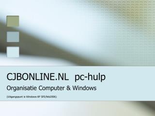 CJBONLINE.NL pc-hulp