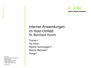 Internet-Anwendungen im Host-Umfeld Dr. Bernhard Humm