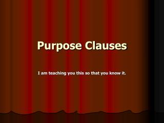 Purpose Clauses