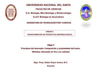 ASIGNATURA DE TECNOLOGÍA POST COSECHA