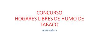 CONCURSO HOGARES LIBRES DE HUMO DE TABACO