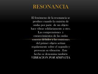 RESONANCIA