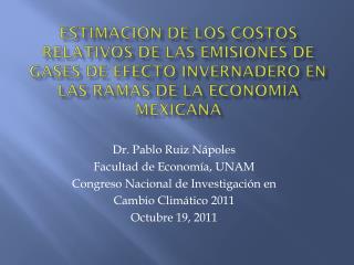 Dr. Pablo Ruiz Nápoles Facultad de Economía, UNAM Congreso Nacional de Investigación en