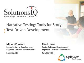 Narrative Testing: Tools for Story Test-Driven Development