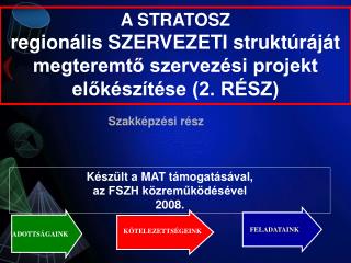 A STRATOSZ regionális SZERVEZETI struktúráját