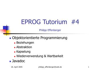 EPROG Tutorium #4 Philipp Effenberger