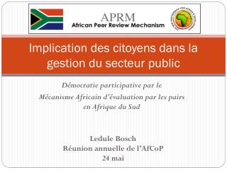 Implication des citoyens dans la gestion du secteur public