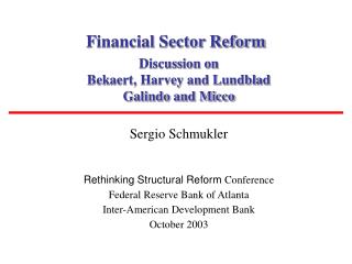 Financial Sector Reform