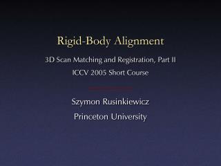 Rigid-Body Alignment
