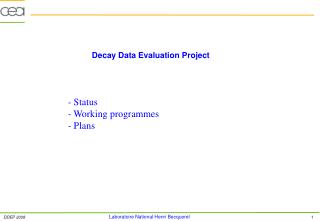 Decay Data Evaluation Project