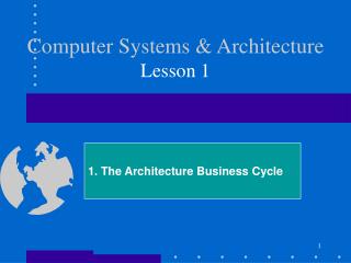 Computer Systems &amp; Architecture Lesson 1