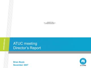 ATUC meeting Director’s Report