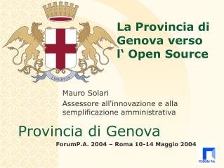 La Provincia di Genova verso l‘ Open Source