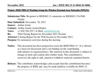 Project: IEEE P802.15 Working Group for Wireless Personal Area Networks (WPANs)