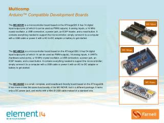 Multicomp Arduino™ Compatible Development Boards