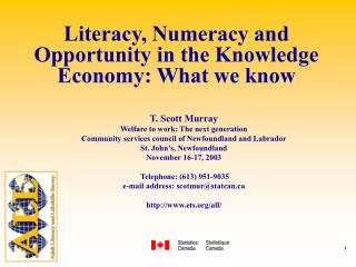 Literacy, Numeracy and Opportunity in the Knowledge Economy: What we know