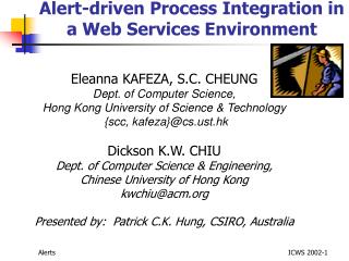 Alert-driven Process Integration in a Web Services Environment