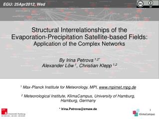 1 Max-Planck Institute for Meteorology, MPI, mpimet.mpg.de