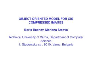 Object- oriented Model for GIS Compressed Images