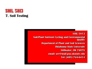7. Soil Testing