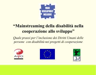 “Mainstreaming della disabilità nella cooperazione allo sviluppo”