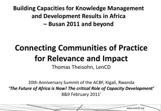 20th Anniversary Summit of the ACBF, Kigali, Rwanda