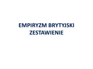 EMPIRYZM BRYTYJSKI ZESTAWIENIE