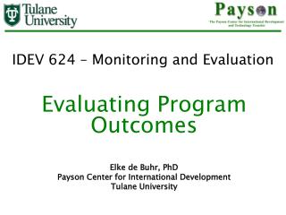 IDEV 624 – Monitoring and Evaluation