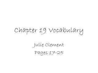 Chapter 19 Vocabulary