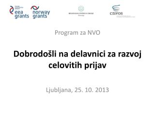 Program za NVO Dobrodošli na delavnici za razvoj celovitih prijav