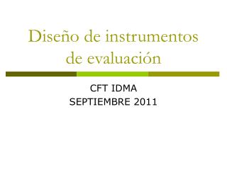 Diseño de instrumentos de evaluación