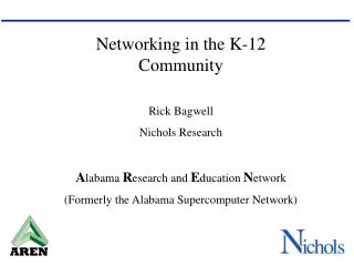 Networking in the K-12 Community Rick Bagwell Nichols Research