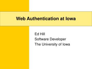 Web Authentication at Iowa