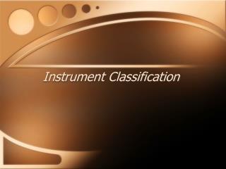 Instrument Classification