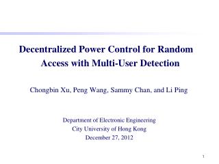 Decentralized Power Control for Random Access with Multi-User Detection