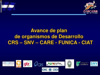 Avance de plan de organismos de Desarrollo CRS – SNV – CARE - FUNICA - CIAT