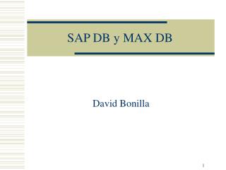 SAP DB y MAX DB