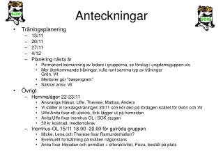 Anteckningar