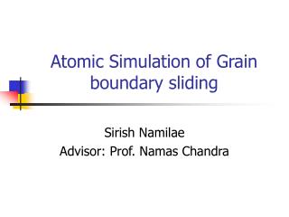 Atomic Simulation of Grain boundary sliding