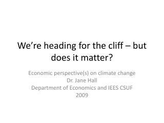 We’re heading for the cliff – but does it matter?