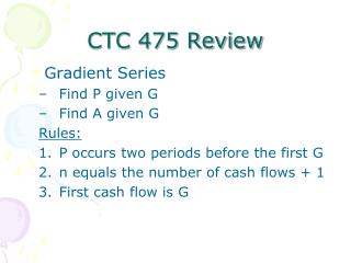 CTC 475 Review