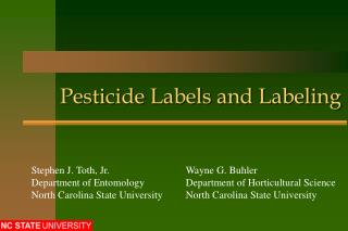 PPT - Pesticide Labels And Labeling PowerPoint Presentation, Free ...