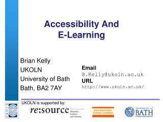 Accessibility And E-Learning