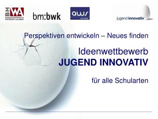 Perspektiven entwickeln – Neues finden Ideenwettbewerb JUGEND INNOVATIV für alle Schularten