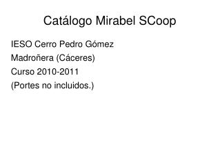 Catálogo Mirabel SCoop