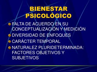 BIENESTAR PSICOLÓGICO